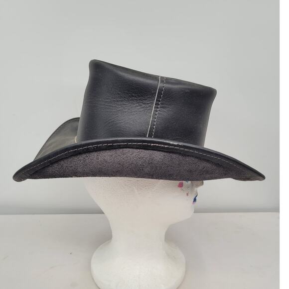 Vintage Leather Cowboy Hat Western Boho Festival Statement Style main image 5